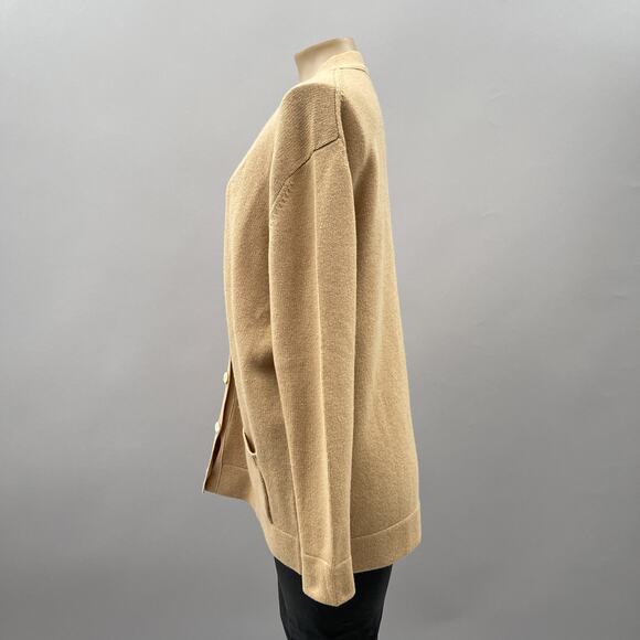 Jumper 1234 V-Neck Relaxed Fit Pocket Button Cardigan Tan Women's Sz 4 US Large - Picture 5 of 9